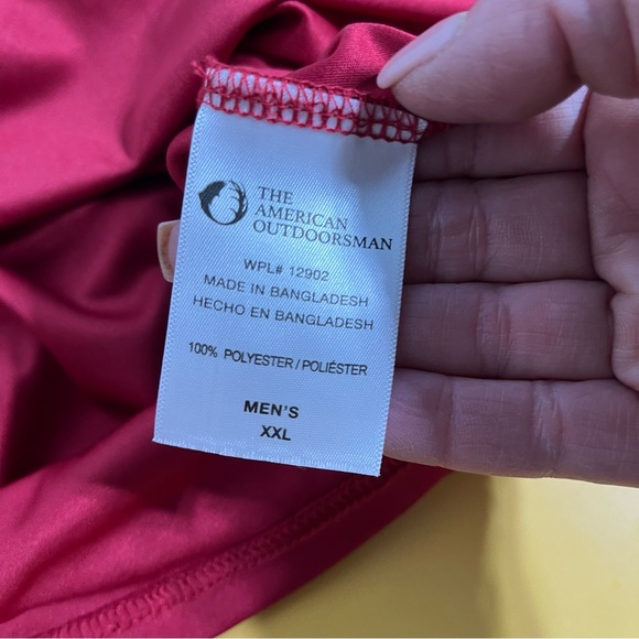 American Outdoorsmen Red Polyester Short Sleeved‎ Tee Shirt Size XXL - Picture 8 of 8